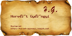 Horvát Gyöngyi névjegykártya